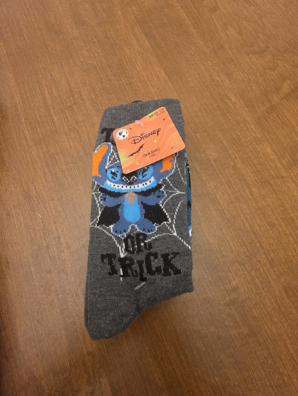 Disney Stitch Halloween Crew Socks, 2 Pairs
